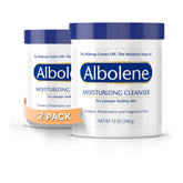 Albolene balm texture close-up showing silky cleansing formula for gentle makeup removal