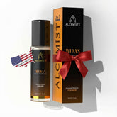 Alcemiste concentrated cologne packaging highlights premium design for on-the-go confidence.