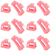Alemaky 12-pack pink square claw clips overview for versatile styling.