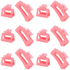 Alemaky 12-pack pink square claw clips overview for versatile styling.
