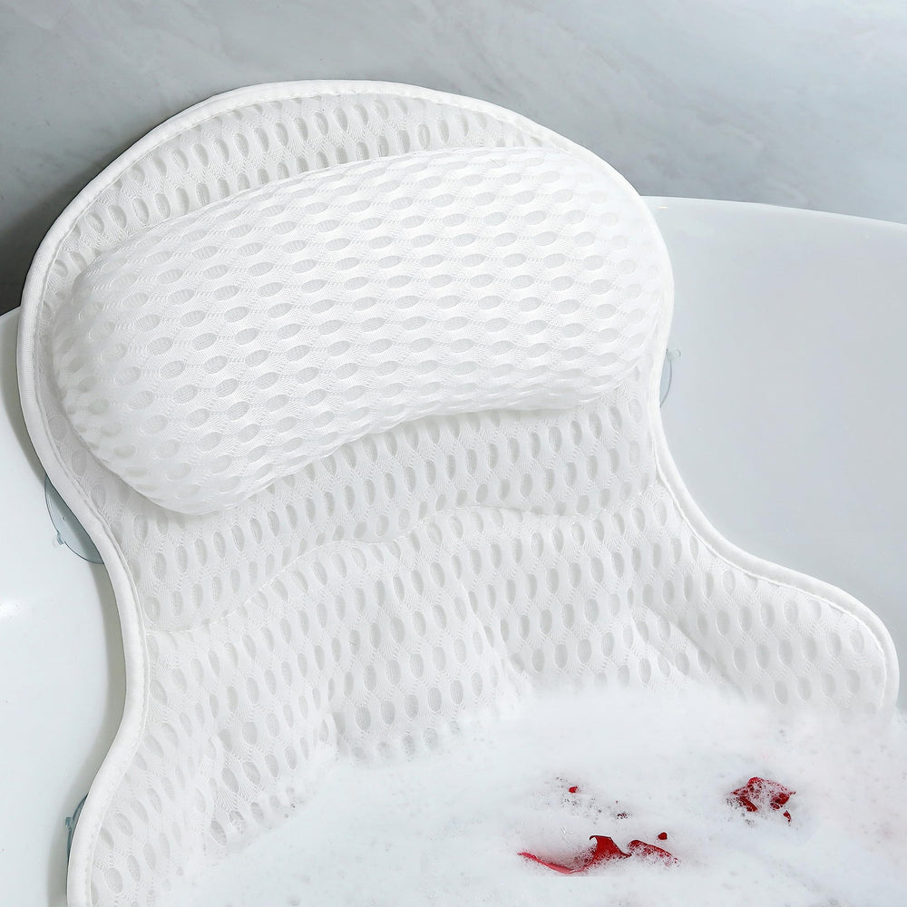 Aleponna bath pillow headrest offers cloud-soft comfort for neck support during baths.
