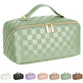 ALEXTINA travel cosmetic bag exterior featuring vegan leather for durable, stylish organization.