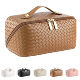 ALEXTINA travel cosmetic bag outside shows durable PU leather for chic organization