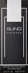 Alfred Sung Homme bottle side angle showcases elegant silhouette for day or night.