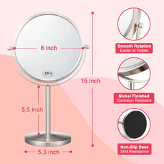 ALHAKIN 360-degree swivel makeup mirror for versatile angles
