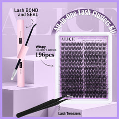 ALICE lash clusters 10-18mm offer customizable length options.