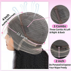 Alidiamond kinky straight wig ready-to-dye close-up demonstrates dye-friendly human hair.