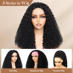 Alididi KinkyCurly 18 inch curly half wig for versatile styling