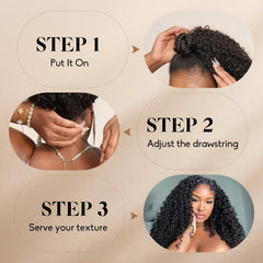 Alididi KinkyCurly Half Wig invisible hairline blends with your hair