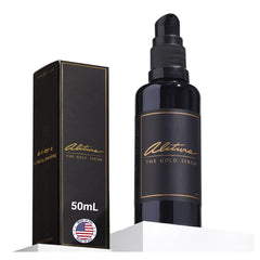 Alitura Gold Serum bottle close-up highlights hydrating glow