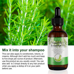 ALIVER Rosemary Oil used on dry hair to nourish and strengthen strands.