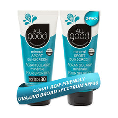 All Good Sunscreen Sport Mineral Lotion front view with SPF 30+ for active outdoor protection