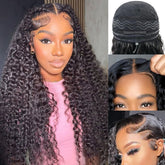 Allboom hidden-strap deep wave 5x5 closure close-up shows natural hair texture for everyday wear.