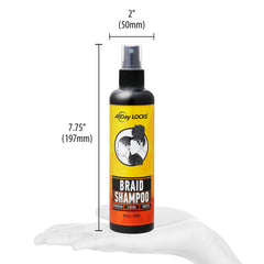 AllDay Locks Braid Shampoo foaming lather cleanses protective styles thoroughly.