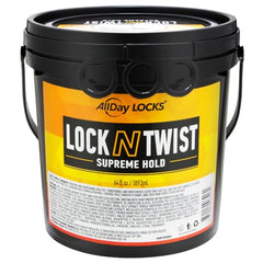 AllDay Locks Lock N Twist on faux locs demonstrating strong hold without flaking