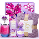 Allemu luxury spa gift basket full setup for a cozy home spa experience