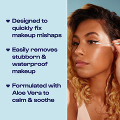 ALLEYOOP cotton swabs precision-detail highlights for clean eyeliner corrections.