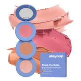 ALLEYOOP Stack The Odds compact with mirror for travel-ready glow.