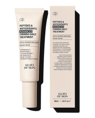 Allies of Skin bottle for firming daily treatment suggesting smoother skin