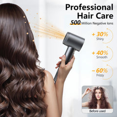 Alloom hair dryer emits 500M negative ions for frizz reduction and smoother hair