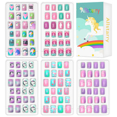Allstarry pre-glue nails for kids enable quick, mess-free application at home.
