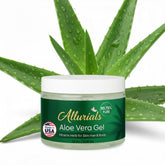 Allurials Aloe Vera Gel 12oz jar provides daily skin hydration with a light, refreshing feel.