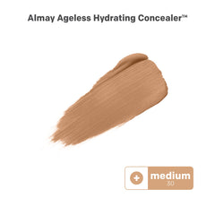 Almay Anti-Aging Concealer swatches in medium shade for versatile skin-tone blending.