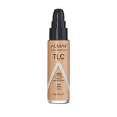 Almay Liquid Foundation bottle in 260 Sand showing true lasting color for all-day wear