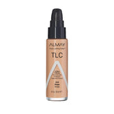 Almay Liquid Foundation bottle—long-wearing, natural finish that endures heat and humidity.