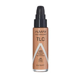 Almay Liquid Foundation bottle shows truly lasting color for all-day wear.