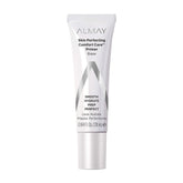 Almay Skin Perfecting Primer tube close-up with sheer pink formula for smoothing.