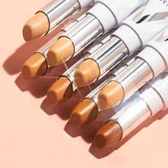 Almay Skin Perfecting Comfort Concealer under-eye swatch highlights brightening effect.