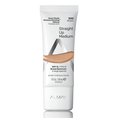 Almay Smart Shade bottle shows white-cream transforming to foundation for instant shade match