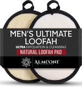 ALMOONI men's loofah dual-sided design for exfoliation and lathering