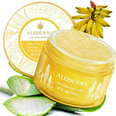 Aloderma age-defying gel bottle pour for glowing hydration.