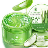 Aloderma Aloe Gel face bottle provides daily hydration for all skin types.