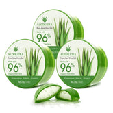 Aloderma Aloe Gel bottle close-up promoting hydration for post-sun skin.