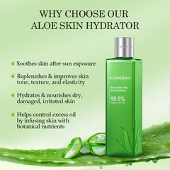 Aloderma Fresh Aloe Vera Hydrator pump-dispense for easy daily application and hydration.