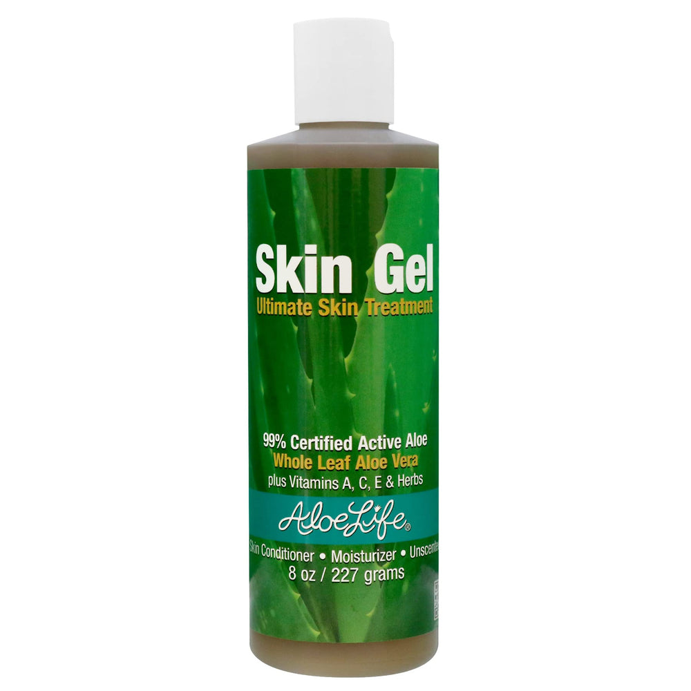 Aloe Life Skin Gel application close-up for skin hydration.
