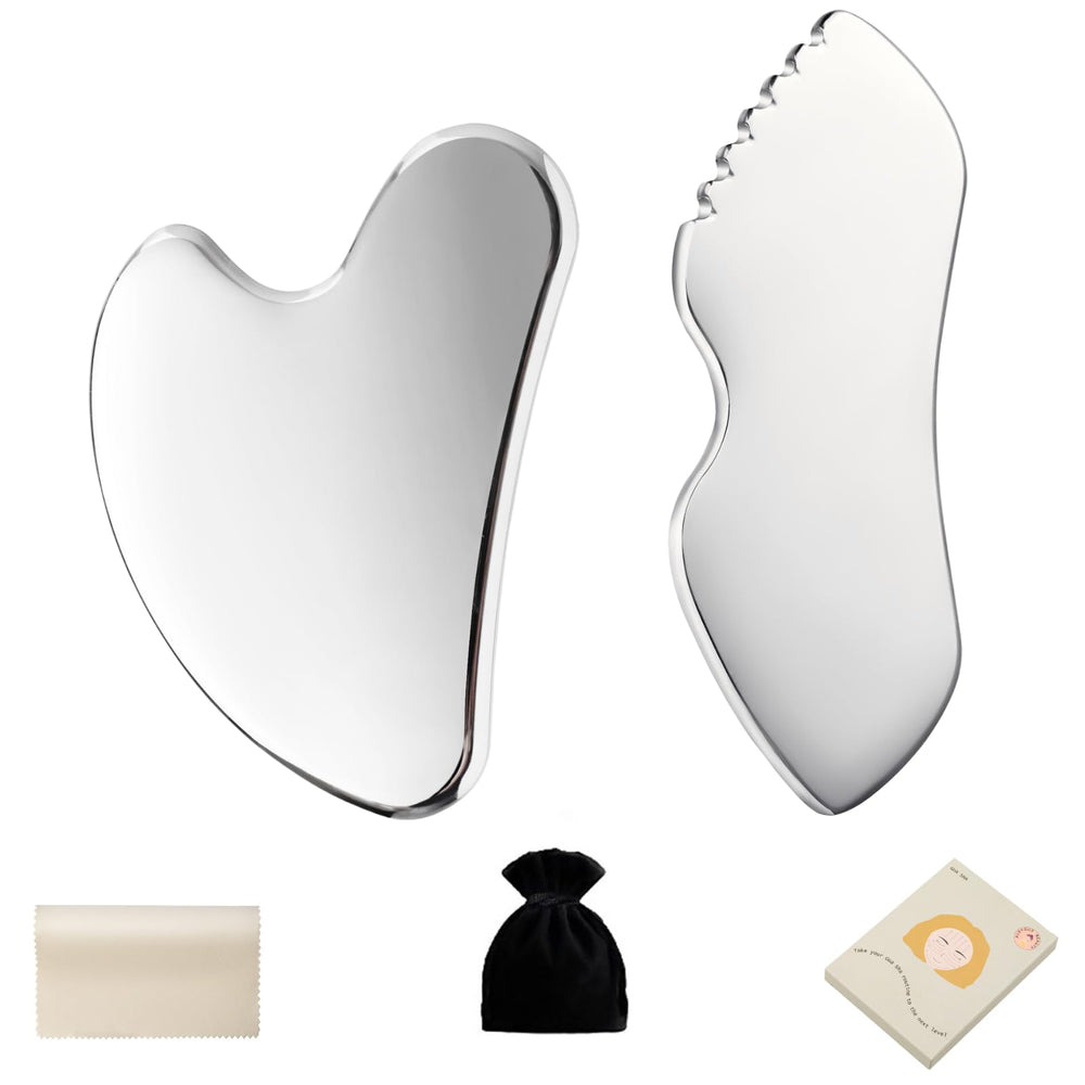 ALOYGUZ stainless steel gua sha face massager for refreshing at-home facial massage