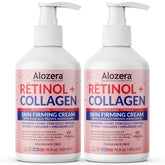 Alozera skin-firming lotion bottle front showing anti-aging formula for firmer skin.