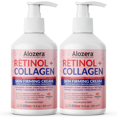 Alozera skin-firming lotion bottle front showing anti-aging formula for firmer skin.