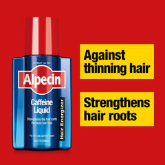 Alpecin caffeine liquid ingredient close-up highlights zinc and niacin supporting scalp nourishment