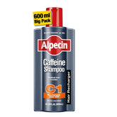 Alpecin C1 caffeine shampoo bottle front showing energizing scalp care messaging.
