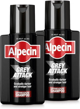 Alpecin Gray Attack shampoo bottle ready for subtle gray coverage.
