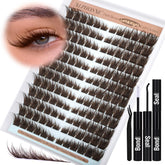 ALPHONSE Lash Clusters Kit dark brown 10-18mm for versatile fox-eye looks