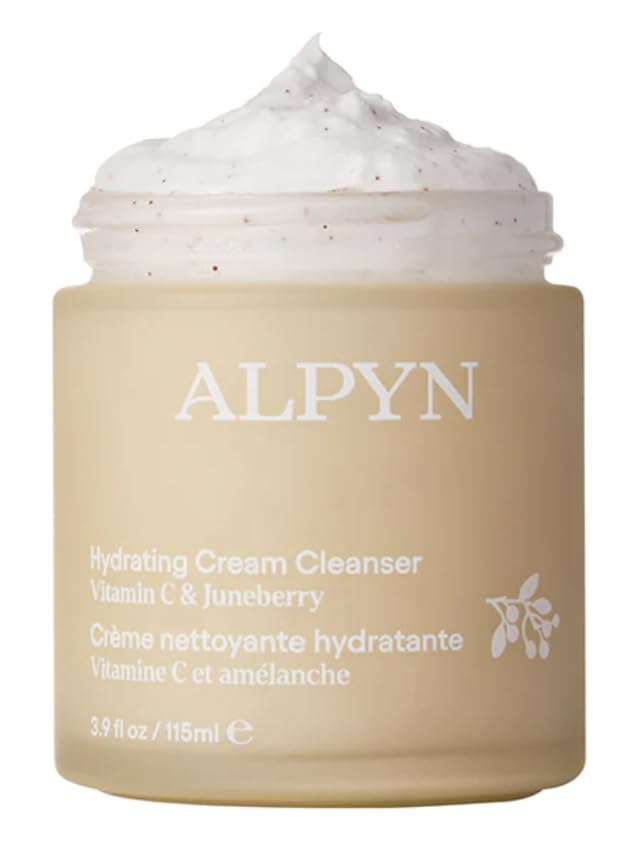 Alpyn Beauty Hydrating Cold Cream Cleanser bottle shows a cooling, refreshing cleanse.