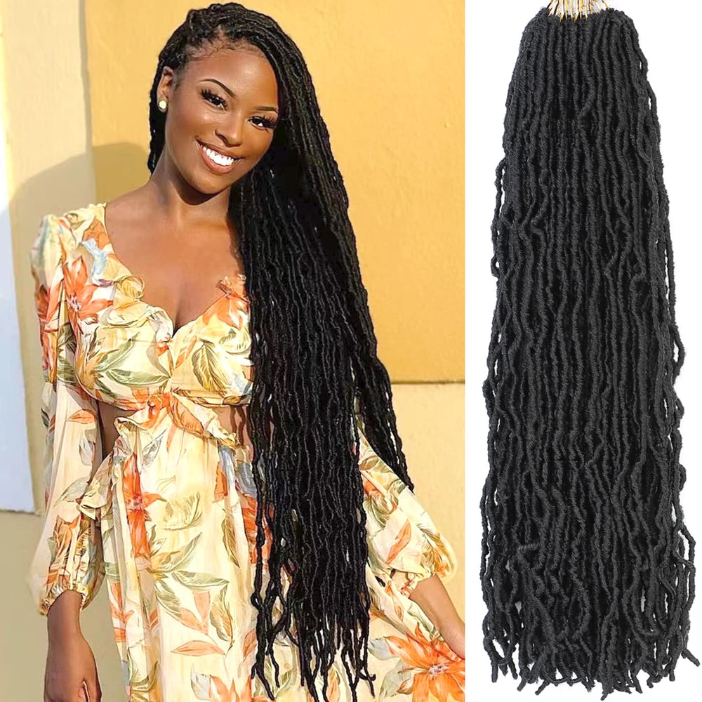 Alrence faux locs crochet hair 30inch texture detail for natural-looking blend.