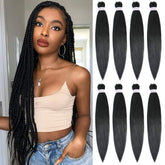 Alrence pre-stretched braiding hair 30inch texture close-up shows natural yaki softness for authentic braids