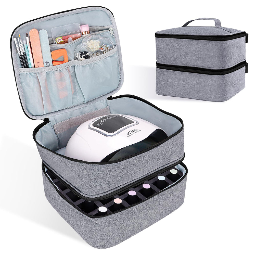 ALSLEA nail polish organizer fabric texture shows durable Oxford material for long-lasting storage.
